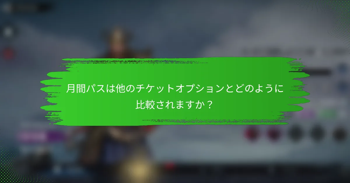 月間パスは他のチケットオプションとどのように比較されますか？